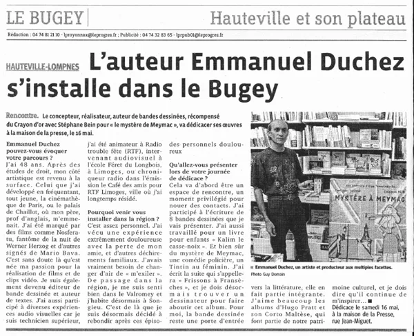 Article dans "Le Progrès"