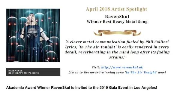 "In the Air Tonight" Best Song Heavy Metal for April 2018